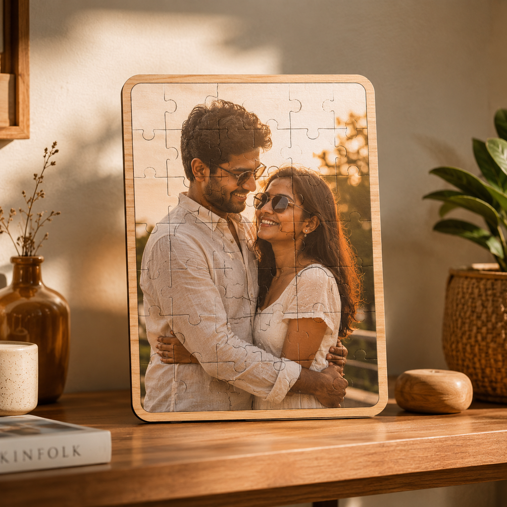 Custom Wooden Photo Puzzle for Couples, Kids & Families | Personalized Gift