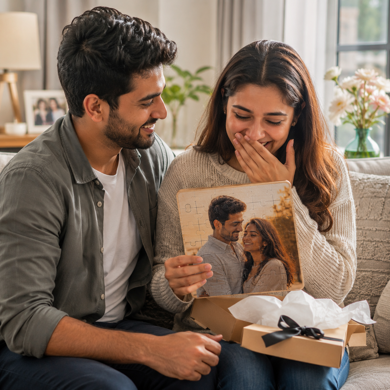 Custom Wooden Photo Puzzle for Couples, Kids & Families | Personalized Gift