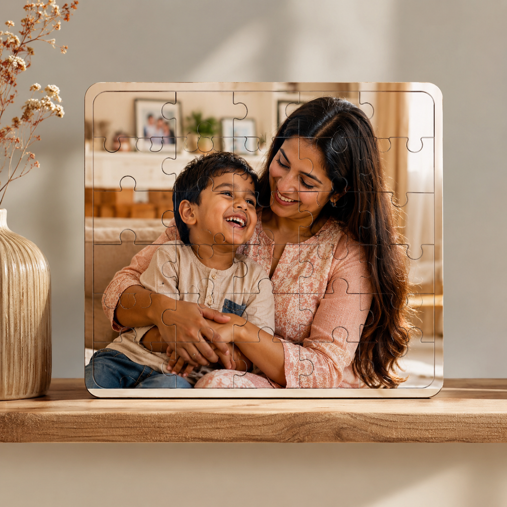 Custom Wooden Photo Puzzle for Kids, Couples & Families | Personalized Gift