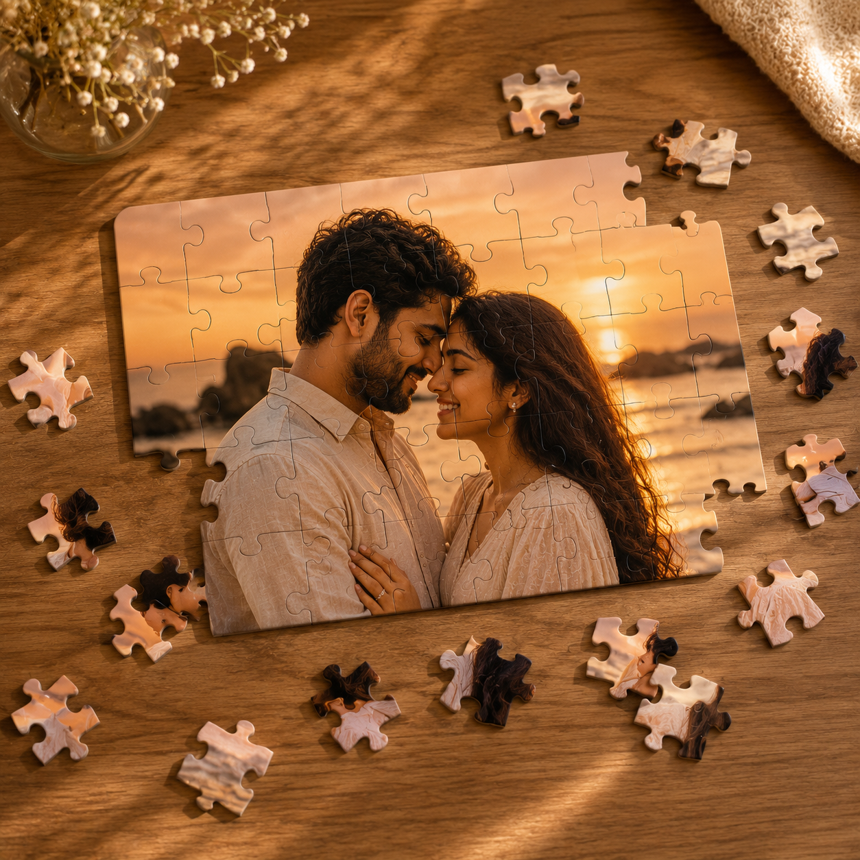 Custom Wooden Photo Puzzle for Couples, Kids & Families | Personalized Gift
